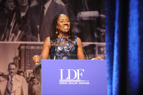 NEW YORK, NY - NOVEMBER 06:  President and Director-Counsel of the LDF Sherrilyn Ifill speaks onstage during the Legal Defense Fund Annual Gala to commemorate the 60th anniversary of Brown V. Board of Education at the New York Hilton Midtown on November 6, 2014 in New York City.  (Photo by Craig Barritt/Getty Images for NAACP Legal Defense Fund)